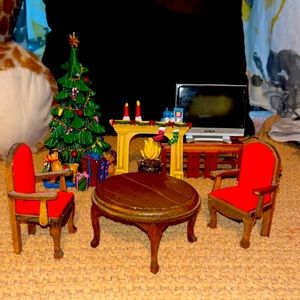 DOLLHOUSE LIVING ROOM (CHRISTMAS) SET